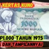 Uang Kuno Rp1.000 Tahun 1975 Gambar Pangeran Diponegoro, Harga dan Tampilannya!