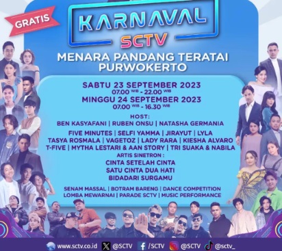 Siap-Siap Ramaikan Karnaval SCTV 2023 di Purwokerto, Ada Banyak Artis Papan Atas Mununggumu!