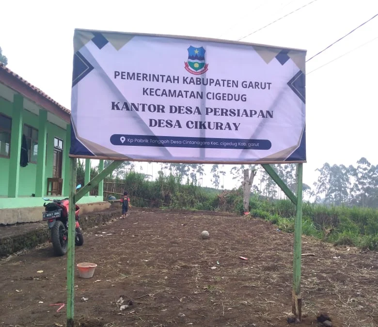 Rencana lokasi kantor desa persiapan, yaitu Desa Cikuray