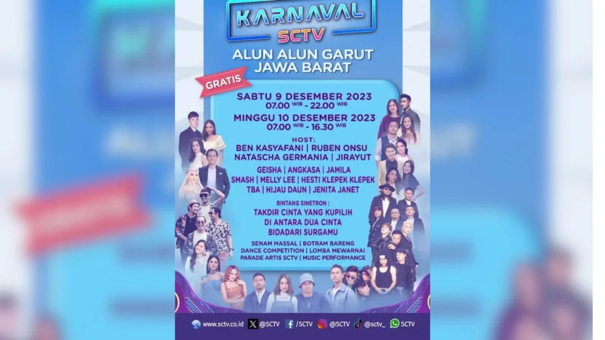 Jadwal Acara KARNAVAL SCTV, Meriahkan Kemeriahan di Alun-Alun Garut JawaBarat!