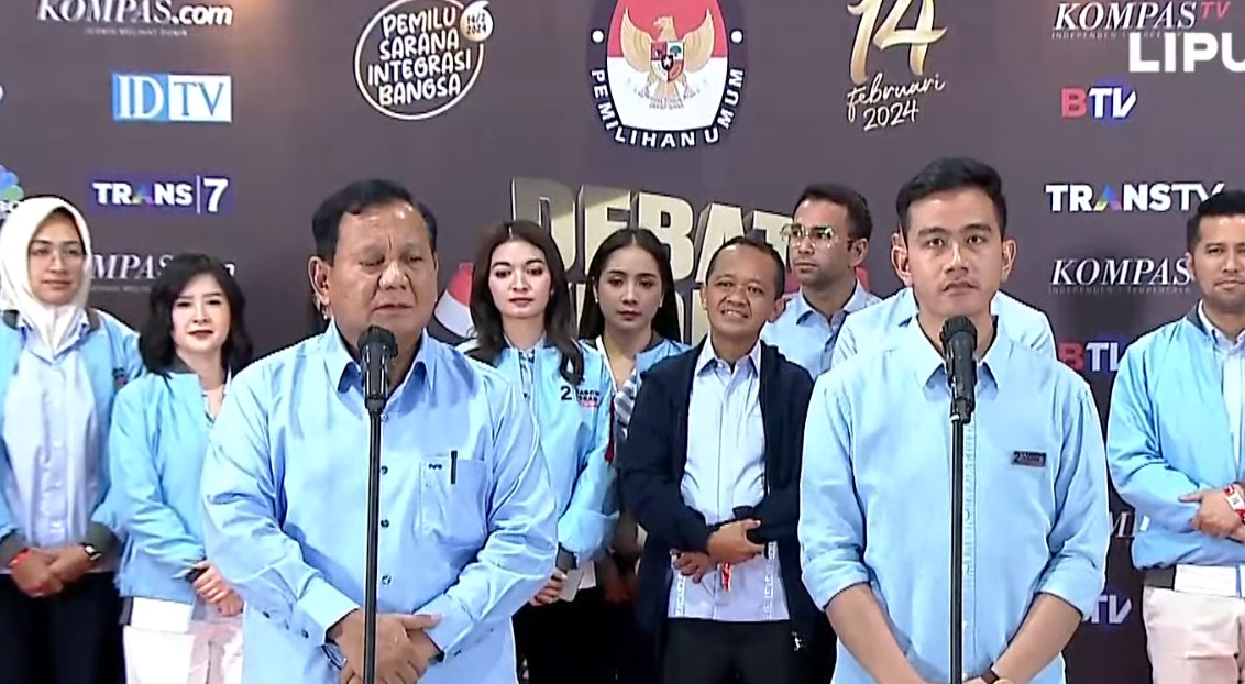 Prabowo Subianto Bangga dengan Penampilan Gibran di  Debat Cawapres