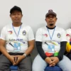 Asep Jawahir, ketua bidang pertandingan (ketiga dari kiri), didampingi ketua Panpel, Aja, anggota panpel dan ketua PSSI Garut, saat memberikan keterangan kepada sejumlah awak media, Sabtu, 23 Desember 2023.