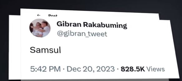 Viral di Twitter, Begini Asal-usul (Samsul) yang Ditulis Gibran