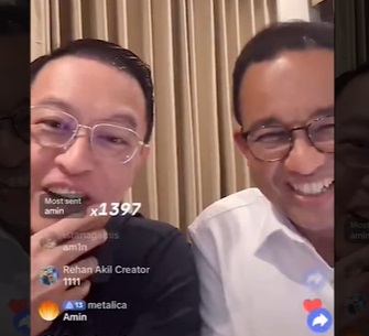 Viral di Platform X! Anies Baswedan Live TikTok Duet dengan Tom Lembong, Co-Captain Timnas AMIN