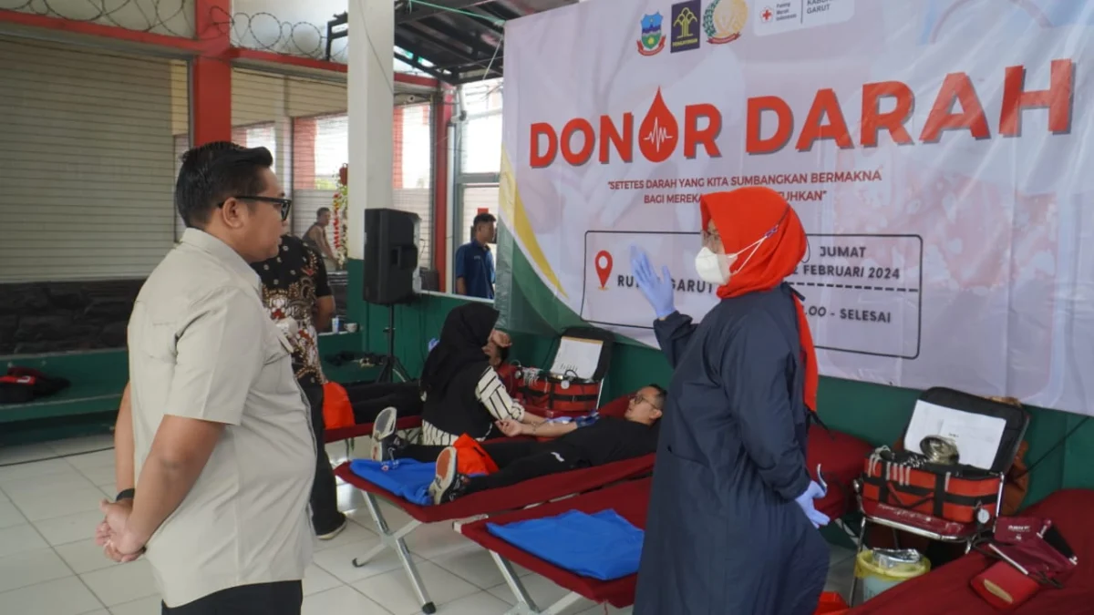 Bantu Ketersediaan Darah, Pegawai Rutan Kelas IIB Garut Donorkan Darahnya