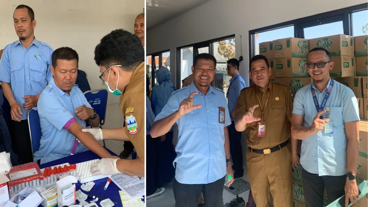 Dirut PDAM Tirta Intan Garut, H Aja Rowikarim mengikuti screening kesehatan (dok PDAM)