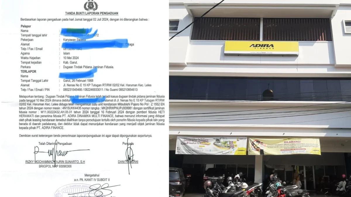 Nasabah Adira yang mengalihkan unit tanpa izin dilaporkan ke polisi