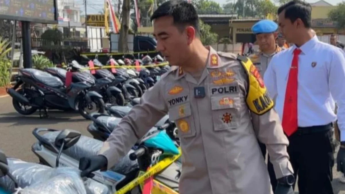 Polres Cianjur Amankan 32 Unit Motor Metic yang Diduga Hasil Penggelapan