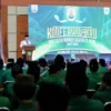 Penjabat Gubernur Jawa Barat Bey Machmudin memberikan sambutan pada Konferensi Wilayah (Konferwil) XVII/ 2024