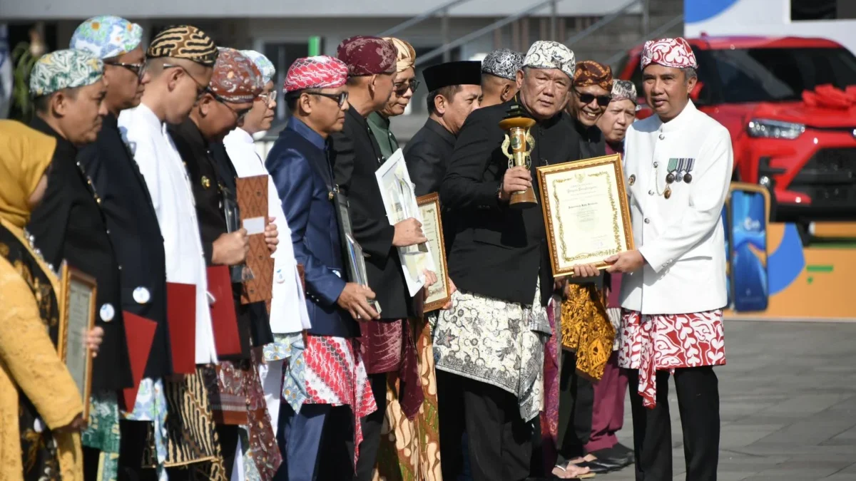 Upacara Hari Jadi Ke-79 Provinsi Jawa Barat Tahun 2024 di Lapangan Gasibu, Kota Bandung, Senin (19/8/2024).(Fo