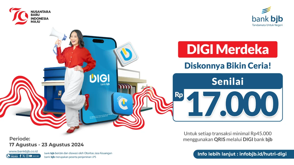 bank bjb memberikan program diskon untuk pengguna DIGI untuk menyambut HUT RI ke-79