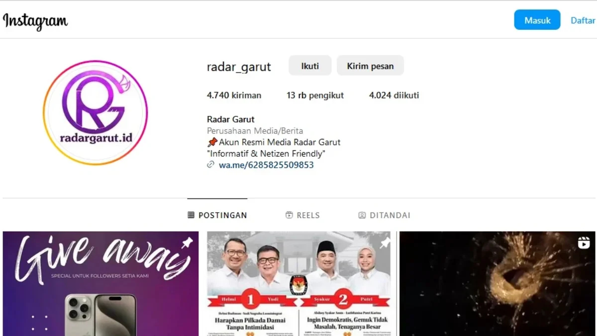 akun IG Radar Garut