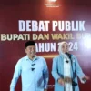 Abdusy Syakur-Putri Karlina saat konferensi pers usai debat publik di Hotel Santika