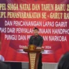 Rusdedy Kalapas Garut saat memberikan sambutan dalam apel siaga nataru 23 Desember 2024 bersama APH