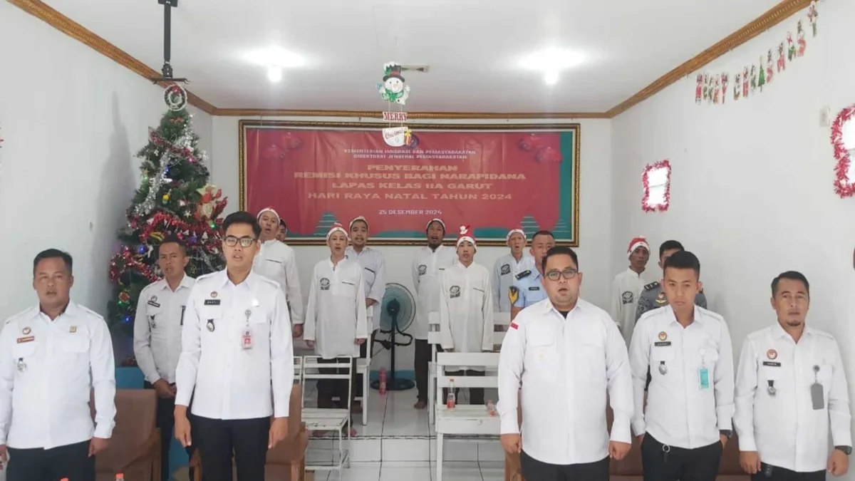 Lapas Garut mengikuti kegiatan penyerahan remisi khusus Hari Natal secara virtual dari Kementerian Imipas