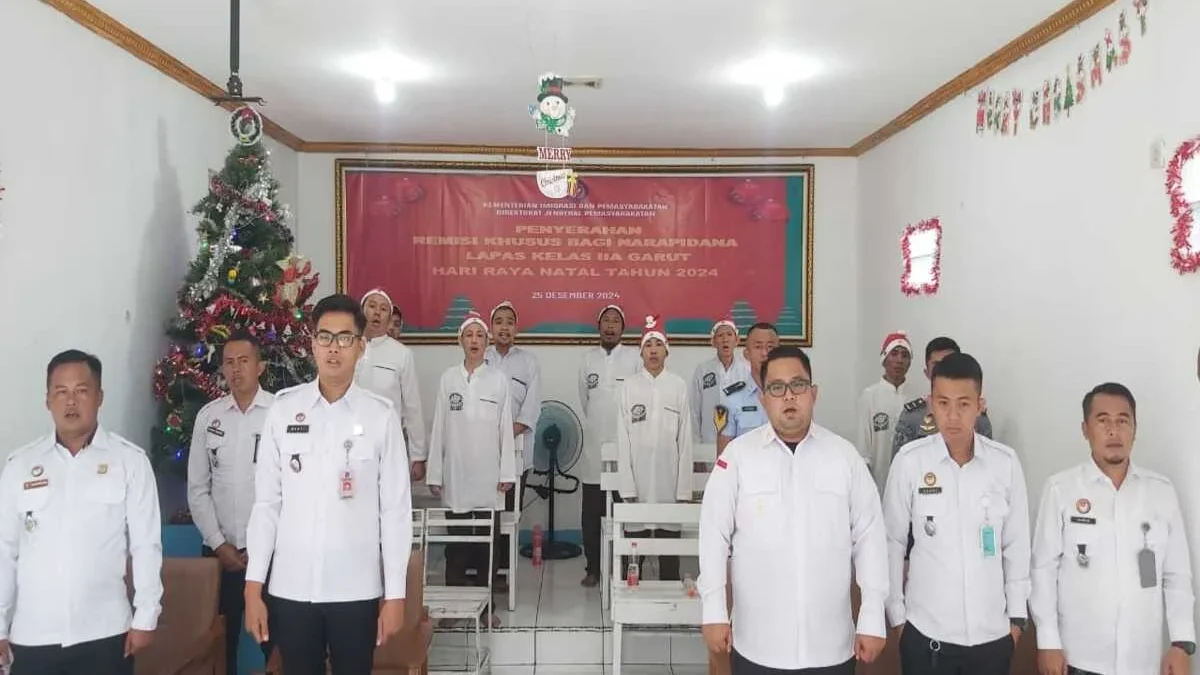 Lapas Garut mengikuti kegiatan penyerahan remisi khusus Hari Natal secara virtual dari Kementerian Imipas