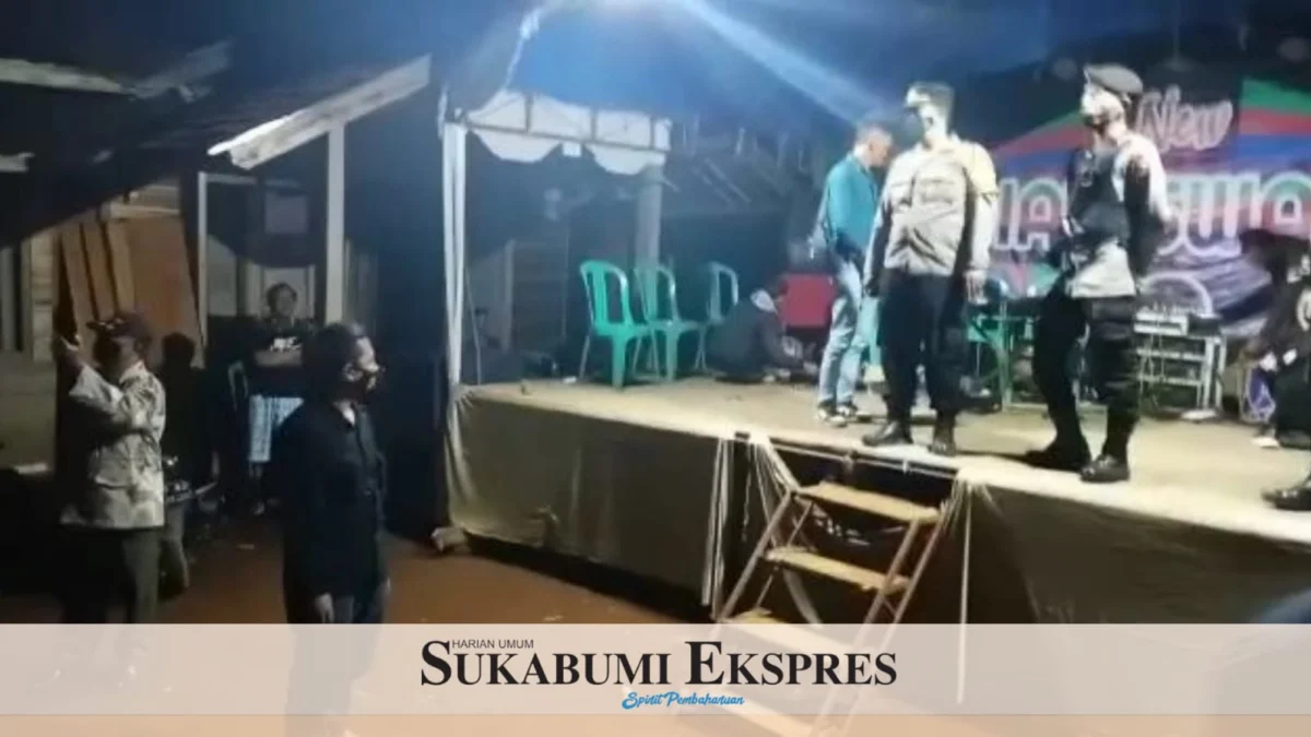 Polsek Jampang Tengah Bubarkan Hajatan Gelar Hiburan Dangdutan