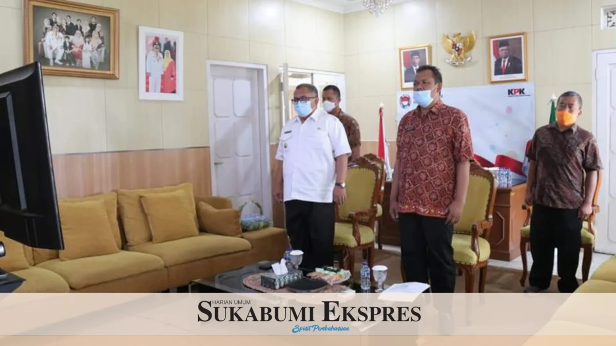 Bupati Sukabumi H. Marwan Hamami mengikuti peringatan Hakordia secara Hybrid