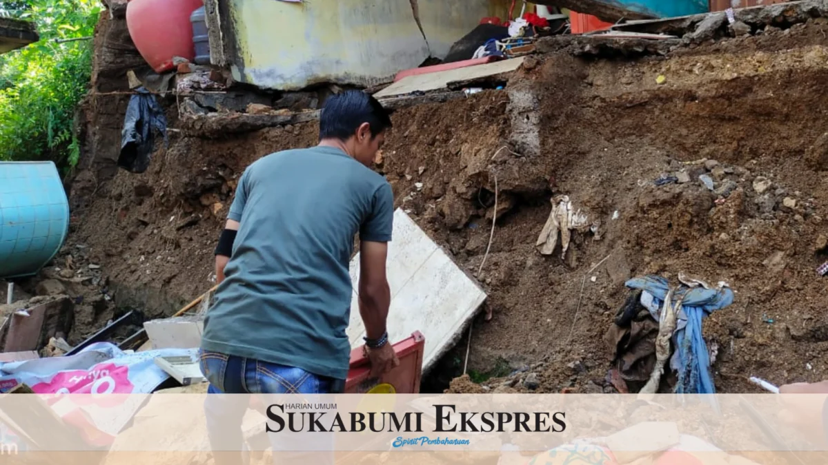 Satu Unit Rumah Warga di Cicurug Tergerus Longsor