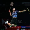 Tunggal Putra Indonesia Anthony Ginting.