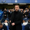 Graham Potter pelatih Chelsea saat di laga kontra Everton.