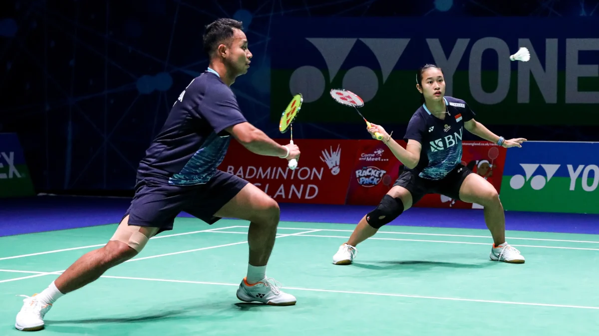 Ganda Campuran Indonesia Rinov/Pitha di All England 2023.