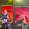 Kejadian tidak mengenakan terjadi di hari pertama Konser Blackpink. Salah satu penonton melemparkan sebuah boneka kepadanya.