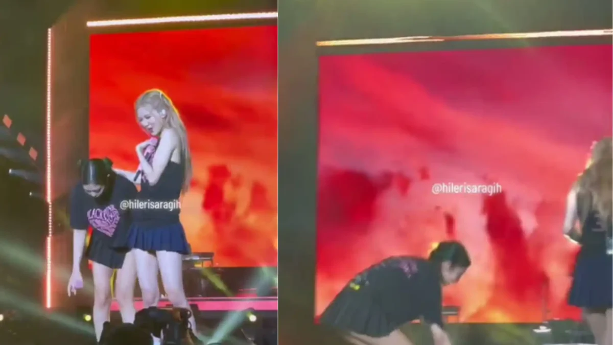 Kejadian tidak mengenakan terjadi di hari pertama Konser Blackpink. Salah satu penonton melemparkan sebuah boneka kepadanya.