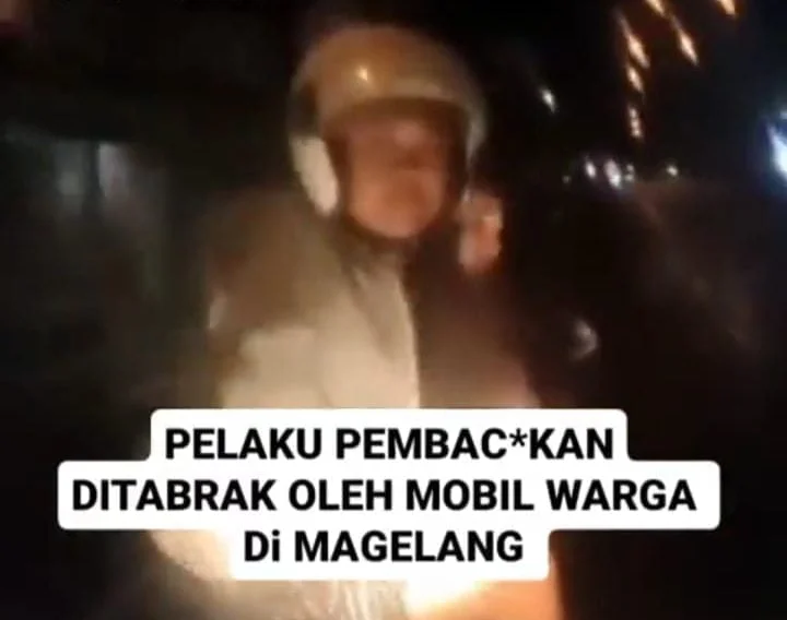 Pelaku Pembacokan ditabrak mobil