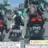 Oknum TNI Tendang Motor Ibu-ibu Minta Maaf