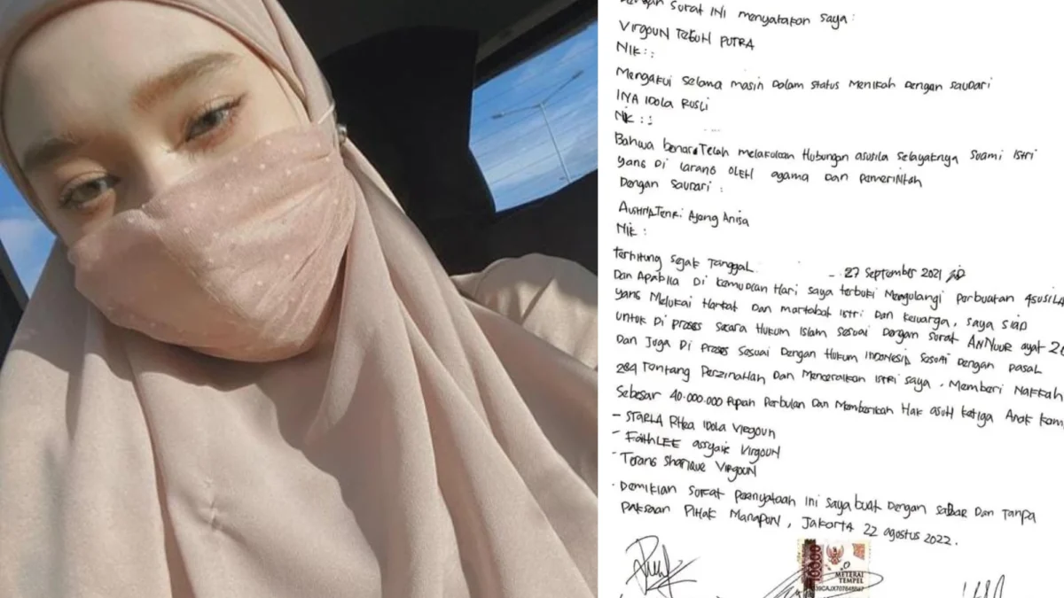 Sedang heboh di jagat dunia maya mengenai kasus perselingkuhan penyanyi virgoun. Ternyata perselingkuhan virgoun dengan wanita tersebut sudah berkali-kali sejak tahun 2021. Melalui unggahan insta story Ina selaku istri membeberkan surat perjanjian mengenai perbuatan salah suaminya ini.