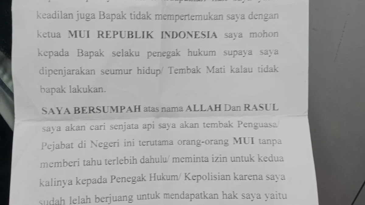 Pelaku Penembakan di Kantor MUI, Tulis Surat Ancaman Sebelum Tewas