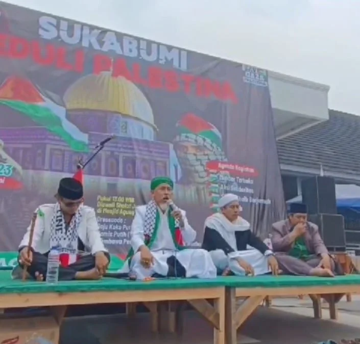 Ribuan Masyarakat Sukabumi Gelar Aksi Damai Bela Warga Palestina.