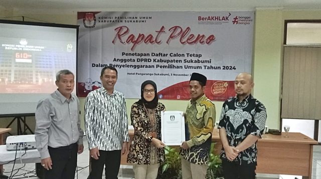 KPU Kabupaten Sukabumi Tetapkan 720 Caleg di Pemilu 2024, Dua Orang Diantaranya Mengundurkan Diri