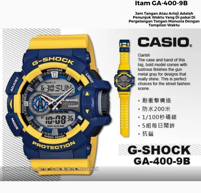 Tampil Dengan Warna Kuning G-Shock GA-400-9B Terlihat Lebih Stylish