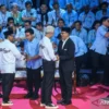 debat perdana Capres dan Cawapres 2024 di Gedung KPU, Jakarta, Selasa (12/12/2023). (ANTARA FOTO/Galih Pradipta/aww)