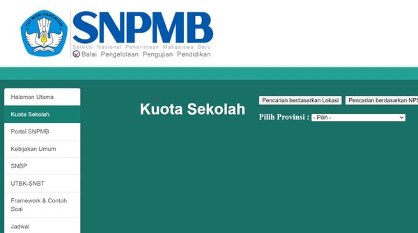 Kuota Sekolah SNBP 2024