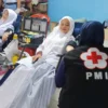 Puluhan Pelajar SMK Jam'iyyatul Aulad Sumbang 50 Labu Darah