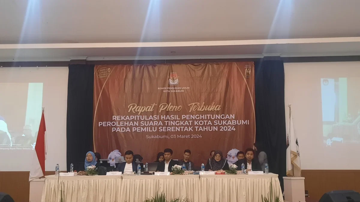 Proses rapat pleno rekapitulasi penghitungan perolehan suara tingkat Kabupaten