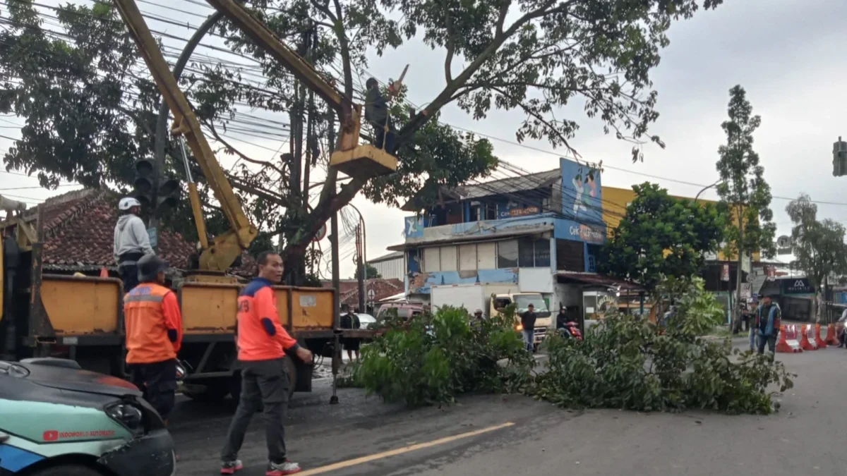 Tim gabungan Dinas PUTR dan BPBD Kota Sukabumi