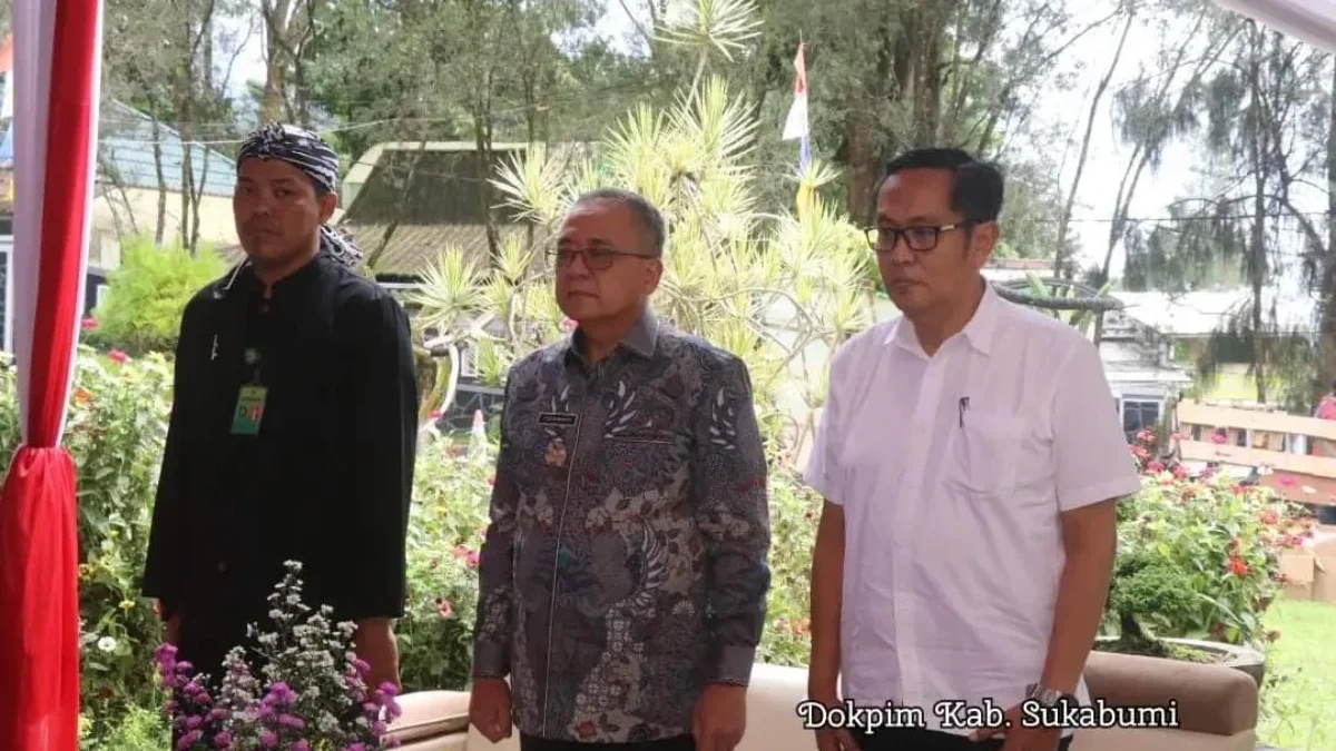 Wakil Bupati Sukabumi, Iyos Somantri saat menghadiri Peringatan HUT ke 44 TNGGP tahun 2024 di Kabupaten Cianj