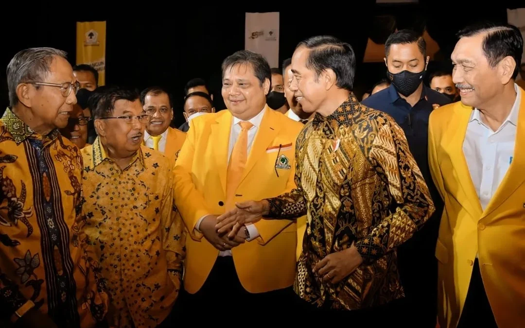 Presiden Jokowi hadiri perayaan HUT partai Golkar yang ke-58 di Jakarta