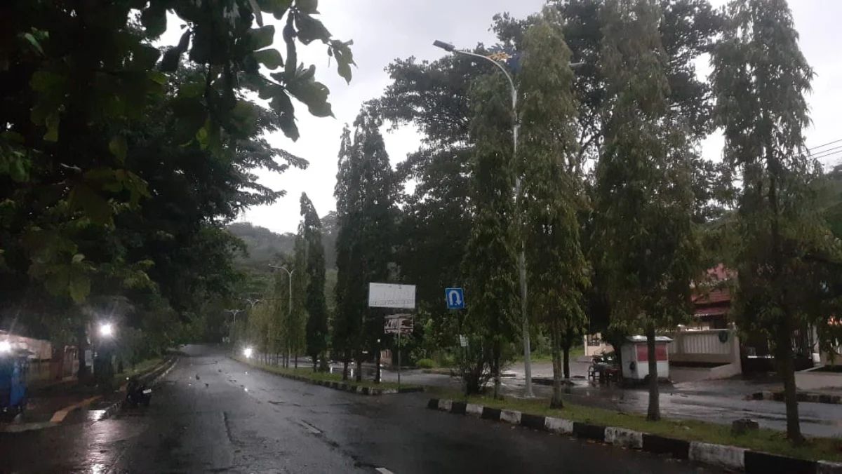 PJU di ruas Jalan Jenderal Sudirman, Desa Citepus