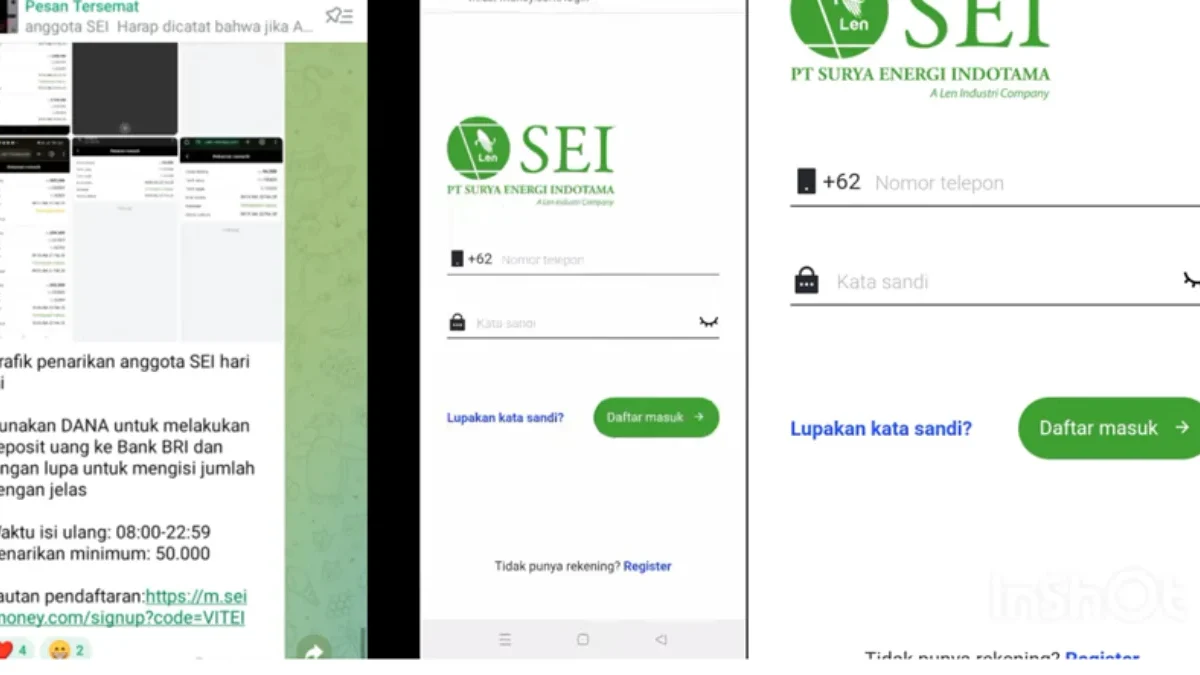 Aplikasi Ponzi SEI Terbukti Penipuan Mengatasnamakan PT Surya Energi Indotama Aplikasi SEI Penipuan