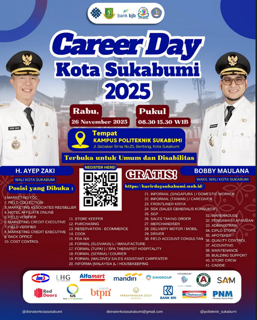 Disnaker dan Poltek Sukabumi Bakal Laksanakan Career Day Istimewa