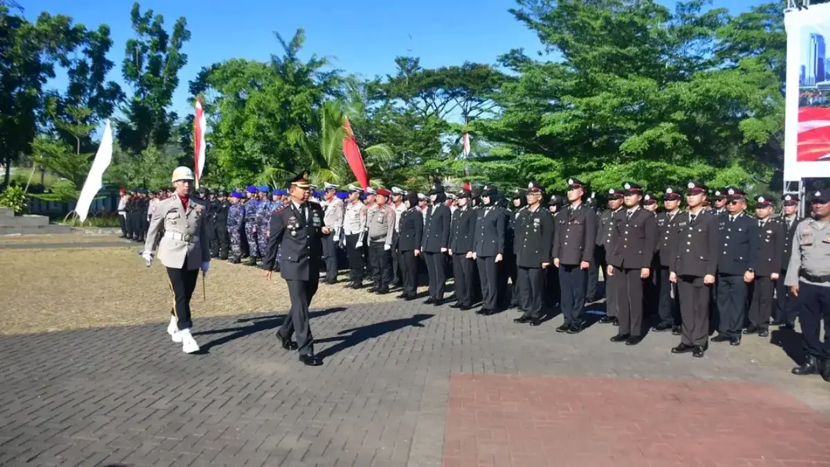 Polres Pusatkan Upacara HUT Bhayangkara di Lapang Cangehgar Palabuhanratu Istimewa