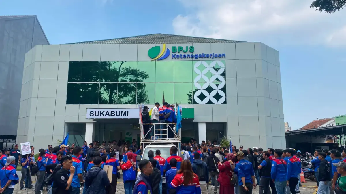 Ratusan Buruh di Sukabumi Tuntut BPJS Ketenagakerjaan Terkait Transparansi Pelayanan Istimewa