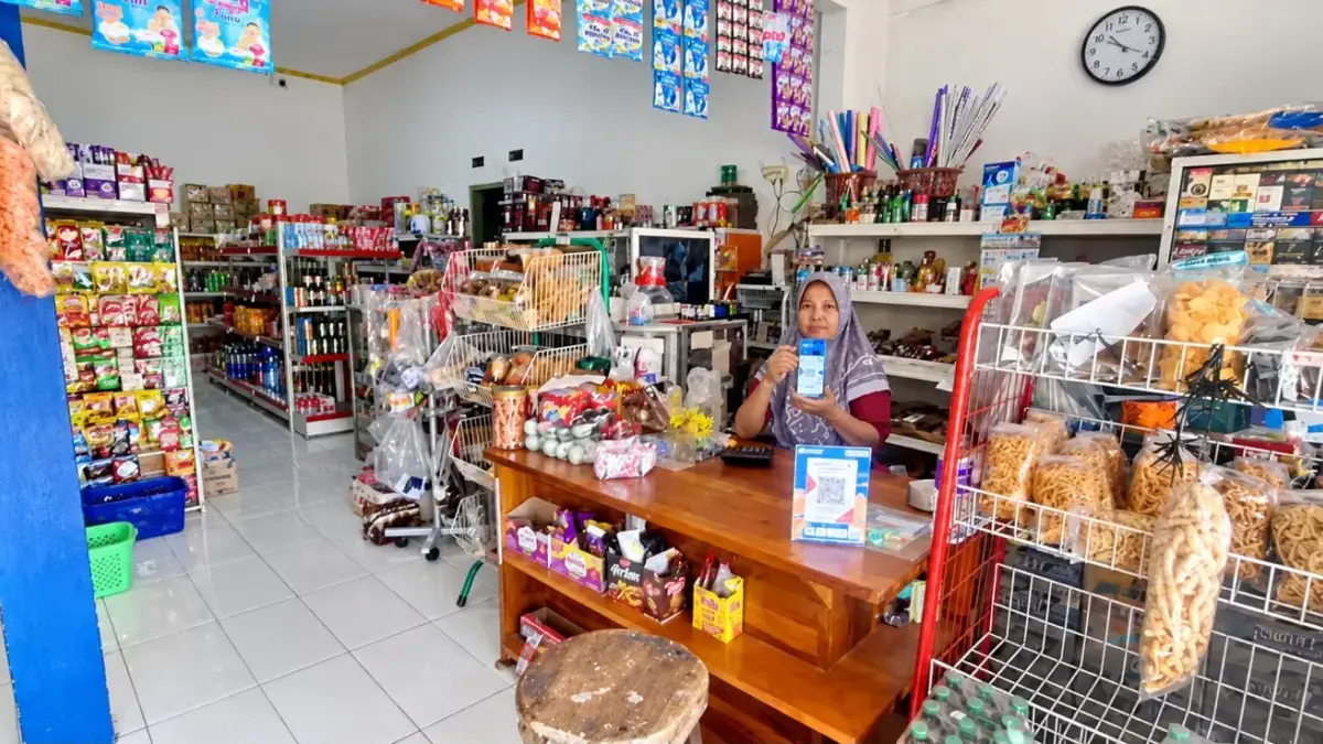 Fitriani, debitur KUR BRI di Pasar Gerning, Kabupaten Pesawaran, Lampung.  