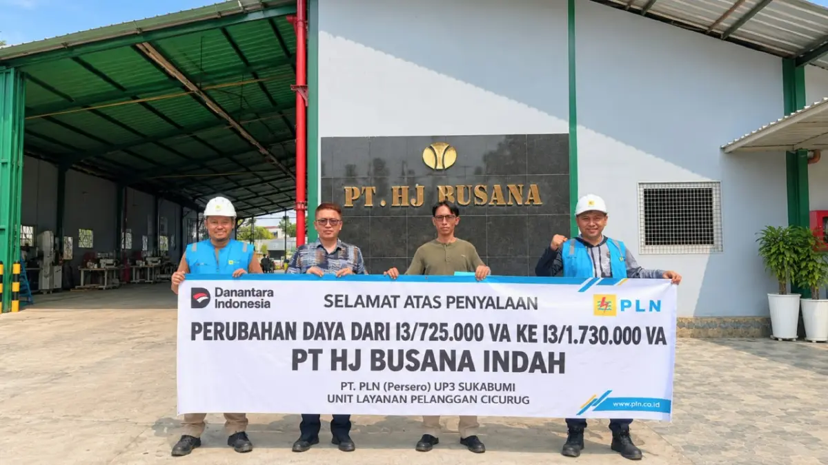 Dukung Pertumbuhan Industri, PLN UP3 Sukabumi Layani Penambahan Daya PT HJ Busana Indah Menjadi 1.730.000 VA ist