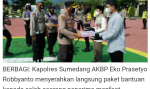 HUT Bhayangkara, Polres Sumedang Salurkan Ratusan Paket Sembako ke Pesantren